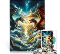 Rompecabezas de 1000 Piezas para Adolescentes Batalla del Rey Dragón Juego Educativo Familiar Toda la Familia. 75x50cm