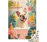 Rompecabezas De 1000 Piezas para Adolescentes Bath Time Fun for Dogs Rompecabezas para Adultos Juego Práctico Arte De Pared Oferta como Regalos para Toda La Familia 52x38cm/1000pcs