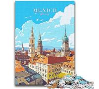 Rompecabezas de 1000 Piezas para Adolescentes, Baviera, Múnich, Juguetes de Viaje, Juegos educativos, interacción Entre Padres e Hijos, para Mayores de 14 años (tamaño 38x52cm)