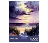 Rompecabezas De 1000 Piezas para Adolescentes Beach at Purple Sunset 2 Rompecabezas para Adultos Juegos Relajantes Mejora La Memoria Ayuda A Ejercitar El Cerebro 52x38cm/1000pcs