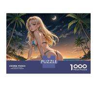 Rompecabezas De 1000 Piezas para Adolescentes Beach Night Palm Trees Rompecabezas para Adultos Juego Práctico Regalos para Mujeres Regalos para Amigos Y Familiares 70x50cm/1000pcs