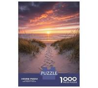 Rompecabezas De 1000 Piezas para Adolescentes Beach Path at Sunset Rompecabezas para Adultos Juegos Relajantes Vacaciones En Casa Matar El Tiempo 38x26cm/1000pcs
