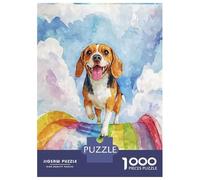 Rompecabezas De 1000 Piezas para Adolescentes Beagle Rainbow Bridge Rompecabezas Juegos De Relajación Análisis Y Lógica Desafío Educativo 70x50cm/1000pcs