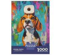 Rompecabezas De 1000 Piezas para Adolescentes Beagle with Roll Rompecabezas para Adultos Juego Familiar Decoración del Hogar Cumpleaños Y Navidad 70x50cm/1000pcs