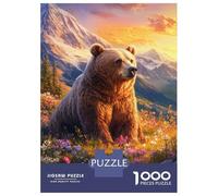Rompecabezas De 1000 Piezas para Adolescentes Bear in Blossoms Rompecabezas para Adultos Juegos Divertidos Regalos para Mujeres Desafiantes De Completar 38x26cm/1000pcs