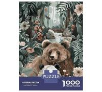 Rompecabezas De 1000 Piezas para Adolescentes Bear & Panda Forest Wall Art Rompecabezas para Adultos Juguetes De Bricolaje Montaje De Patrones Ayuda A Ejercitar El Cerebro 38x26cm/1000pcs