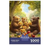 Rompecabezas De 1000 Piezas para Adolescentes Bears Picnic Rompecabezas para Adultos Juegos Familiares Regalos para Mujeres Cumpleaños 52x38cm/1000pcs