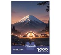 Rompecabezas De 1000 Piezas para Adolescentes Beautiful Fuji at Camping Rompecabezas para Adultos Juego De Ingenio Ensamblaje De Patrones Desafiante De Completar 52x38cm/1000pcs