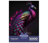 Rompecabezas De 1000 Piezas para Adolescentes Beautiful Peacock Rompecabezas Juegos Relajantes Decoración De Pared Regalos para Amigos Y Familiares 52x38cm/1000pcs