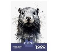 Rompecabezas De 1000 Piezas para Adolescentes Beaver Beauty Black Ink Rompecabezas para Adultos Juego Práctico Pero Divertido Y Humorístico Regalos para Reducir El Estrés 70x50cm/1000pcs