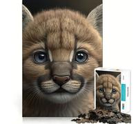 Rompecabezas de 1000 Piezas para Adolescentes Bebé Puma,articulaciones Suaves,diversión,Entrenamiento Mental,Juego Casual,decoración navideña (38x26cm)