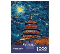 Rompecabezas De 1000 Piezas para Adolescentes Beijing China Night Sky Art Rompecabezas para Adultos Juegos Relajantes Que Mejoran La Memoria Regalos para Reducir El Estrés 70x50cm/1000pcs