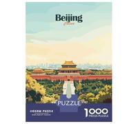 Rompecabezas De 1000 Piezas para Adolescentes Beijing, China Travel Rompecabezas Juguetes DIY Pero Divertidos Y Humorísticos Cumpleaños Y Navidad 52x38cm/1000pcs