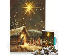Rompecabezas de 1000 Piezas para Adolescentes Belén con Estrella Juego Interactivo Mejora la Memoria cumpleaños y Navidad 38x52cm