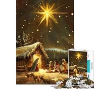 Rompecabezas de 1000 Piezas para Adolescentes Belén con Estrella Un Reto para completar Decoración Juguetes antiestrés para Mayores de 14 años 50x75cm