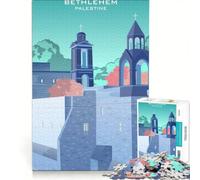 Rompecabezas de 1000 Piezas para Adolescentes: Belén, Palestina, Arte, Juegos relajantes, Carrera de Velocidad de Manos, para cumpleaños y Navidad 50x75cm