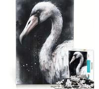 Rompecabezas de 1000 Piezas para Adolescentes: Belleza de flamencos en Acuarela, Juegos Familiares, antiestrés, Regalos para Amigos y Familiares 38x52cm