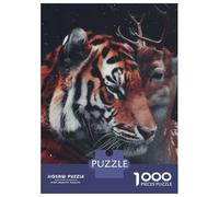 Rompecabezas De 1000 Piezas para Adolescentes Bengal Tiger Deer Love Rompecabezas Juegos Relajantes para La Diversión Familiar Cumpleaños Y Navidad 70x50cm/1000pcs