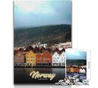 Rompecabezas de 1000 Piezas para Adolescentes,Bergen,Noruega,Rompecabezas,Juegos Familiares,Corte de precisión,Ideas de Regalo,tamaño 50x75cm