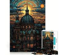 Rompecabezas de 1000 Piezas para Adolescentes,Berlín,Arte Oscuro,Estilo Art Nouveau,Bordes precisos,resolución de Problemas,diversión,Juego Acogedor,decoración navideña (50x75cm)