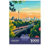 Rompecabezas De 1000 Piezas para Adolescentes Berlin Cityscape with Train Rompecabezas para Adolescentes Juego Práctico Desafío Difícil Oferta como Regalo para Toda La Familia 70x50cm/1000pcs