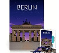Rompecabezas de 1000 Piezas para Adolescentes Berlín de Noche,Arte de Viaje,Juego de Ajuste preciso,Juego de Habilidad Mental,diversión Relajante,Juego de cumpleaños (38x52cm)