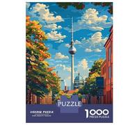 Rompecabezas De 1000 Piezas para Adolescentes Berlin, Germany Cityscape Illustration Rompecabezas para Adolescentes Juegos Familiares Desafío Difícil Regalos De Cumpleaños Y Únicos 70x50cm/1000pcs