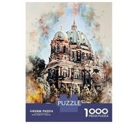 Rompecabezas De 1000 Piezas para Adolescentes Berlin Germany Watercolor Rompecabezas para Adultos Juguetes DIY Alivio del Estrés Oferta como Regalos para Toda La Familia 52x38cm/1000pcs