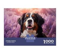 Rompecabezas De 1000 Piezas para Adolescentes Bernese Mountain Dog in Lavenders Rompecabezas para Adultos Juego Práctico Ensamblaje De Patrones Regalos para Reducir El Estrés 70x50cm/1000pcs