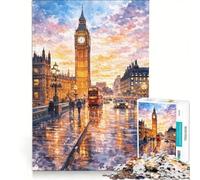 Rompecabezas de 1000 Piezas para Adolescentes: Big Ben Bei Sonnenuntergang, Juego Imposible, interacción Entre Padres e Hijos, Regalo de Juego desafiante 50x75cm