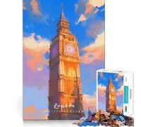 Rompecabezas de 1000 Piezas para Adolescentes Big Ben,decoración de Corte preciso,Juguete para ejercitar el Cerebro,Juego de Paz,Regalo Divertido de Navidad (38x26cm)