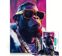 Rompecabezas de 1000 Piezas para Adolescentes Bigfoot,Rapero gánster con Gafas de Sol,Arte de Bordes Exactos,resolución de Problemas,Juego Divertido y Acogedor,decoración navideña (38x26cm)