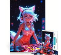 Rompecabezas de 1000 Piezas para Adolescentes Bikini DJ Fox Anime Girl Sharp Cut Craft Logic Puzzle Play Idle Time Gift Christmas Relajante (50x75cm)