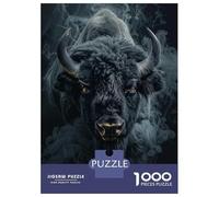 Rompecabezas De 1000 Piezas para Adolescentes Bison in Black Smoke Rompecabezas para Adultos Juego Práctico Decoración del Hogar Cumpleaños Y Navidad 70x50cm/1000pcs