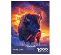 Rompecabezas De 1000 Piezas para Adolescentes Bison Majesty in Storm Rompecabezas para Adultos Juguetes Antiestrés Decoración del Hogar Gran Regalo para Jugar 38x26cm/1000pcs