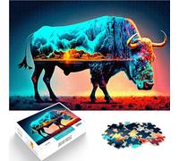 Rompecabezas de 1000 Piezas para Adolescentes Bisonte Ayuda al Cerebro a ejercitar Juguetes adictivos para Cultivar la Paciencia. Regalo Divertido 38x26cm