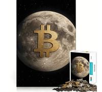 Rompecabezas de 1000 Piezas para Adolescentes ¡Bitcoin a la Luna! Arte de Bordes precisos Juego Divertido y Acogedor para Resolver Problemas Exhibición de Arte navideña (50x75cm)