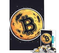 Rompecabezas de 1000 Piezas para Adolescentes Bitcoin a la Luna Difícil y desafiante Corte de precisión Juguetes de Bricolaje Apto para Mayores de 14 años 38x26cm