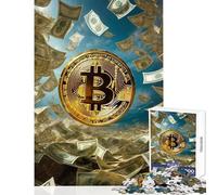 Rompecabezas de 1000 Piezas para Adolescentes Bitcoin criptomonedas Juegos relajantes desafío difícil Juguetes antiestrés con Piezas de Formas aleatorias Que encajan Perfectamente (38x26cm)