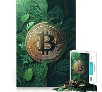 Rompecabezas de 1000 Piezas para Adolescentes,Bitcoin,Criptomonedas,Jungla,Arte de Corte Suave,Juego Mental,Regalo,Tiempo de Juego Relajante,Navidad,Arte de Ocio (50x75cm)