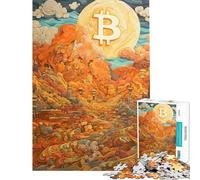 Rompecabezas de 1000 Piezas para Adolescentes Bitcoin Sunrise Rompecabezas para Adultos Juegos relajantes Pero Divertidos y con Humor para cumpleaños Navidad (tamaño 38x26cm)