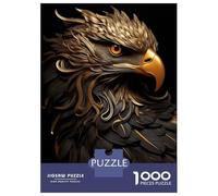 Rompecabezas De 1000 Piezas para Adolescentes Black and Gold Eagle Rompecabezas para Adultos Juguete Decoración De Pared Desafío Difícil Desafiante De Completar 70x50cm/1000pcs