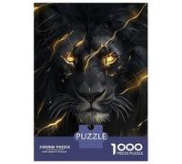 Rompecabezas De 1000 Piezas para Adolescentes Black and Gold Lion Rompecabezas para Adultos Juego De Ingenio Análisis Y Lógica Actividades Divertidas En Casa, 38x26cm/1000pcs