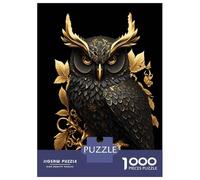Rompecabezas De 1000 Piezas para Adolescentes Black and Gold Owl Rompecabezas para Adultos Juego Familiar Pero Divertido Y Humorístico Regalos para Reducir El Estrés 70x50cm/1000pcs