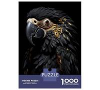 Rompecabezas De 1000 Piezas para Adolescentes Black and Gold Parrot Rompecabezas para Adultos Juego Familiar Análisis Y Lógica Actividades Divertidas En Casa 70x50cm/1000pcs