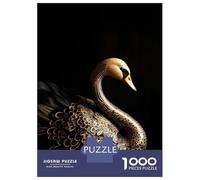 Rompecabezas De 1000 Piezas para Adolescentes Black and Gold Swan Rompecabezas para Adultos Juego Familiar Antiestrés Cumpleaños Y Navidad 38x26cm/1000pcs