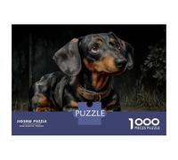 Rompecabezas De 1000 Piezas para Adolescentes Black and Tan Dachshund Portrait Rompecabezas para Adultos Juego Práctico Ensamblaje De Patrones Regalos para Reducir El Estrés 70x50cm/1000pcs