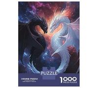 Rompecabezas De 1000 Piezas para Adolescentes Black and White Dragons Rompecabezas para Adultos Juegos Relajantes Mejora La Memoria Ayuda A Ejercitar El Cerebro 38x26cm/1000pcs