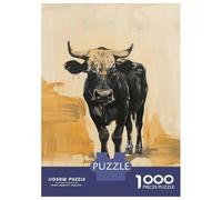 Rompecabezas De 1000 Piezas para Adolescentes Black Bull Painting Rompecabezas para Adultos Juguetes Antiestrés Difícil Difícil Cumpleaños Y Navidad 38x26cm/1000pcs