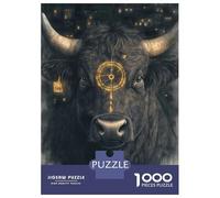Rompecabezas De 1000 Piezas para Adolescentes Black Bull with Golden Symbol Rompecabezas para Adultos Juguete Decoración De Pared Decoración De Pared Juego Desafiante Regalos 70x50cm/1000pcs
